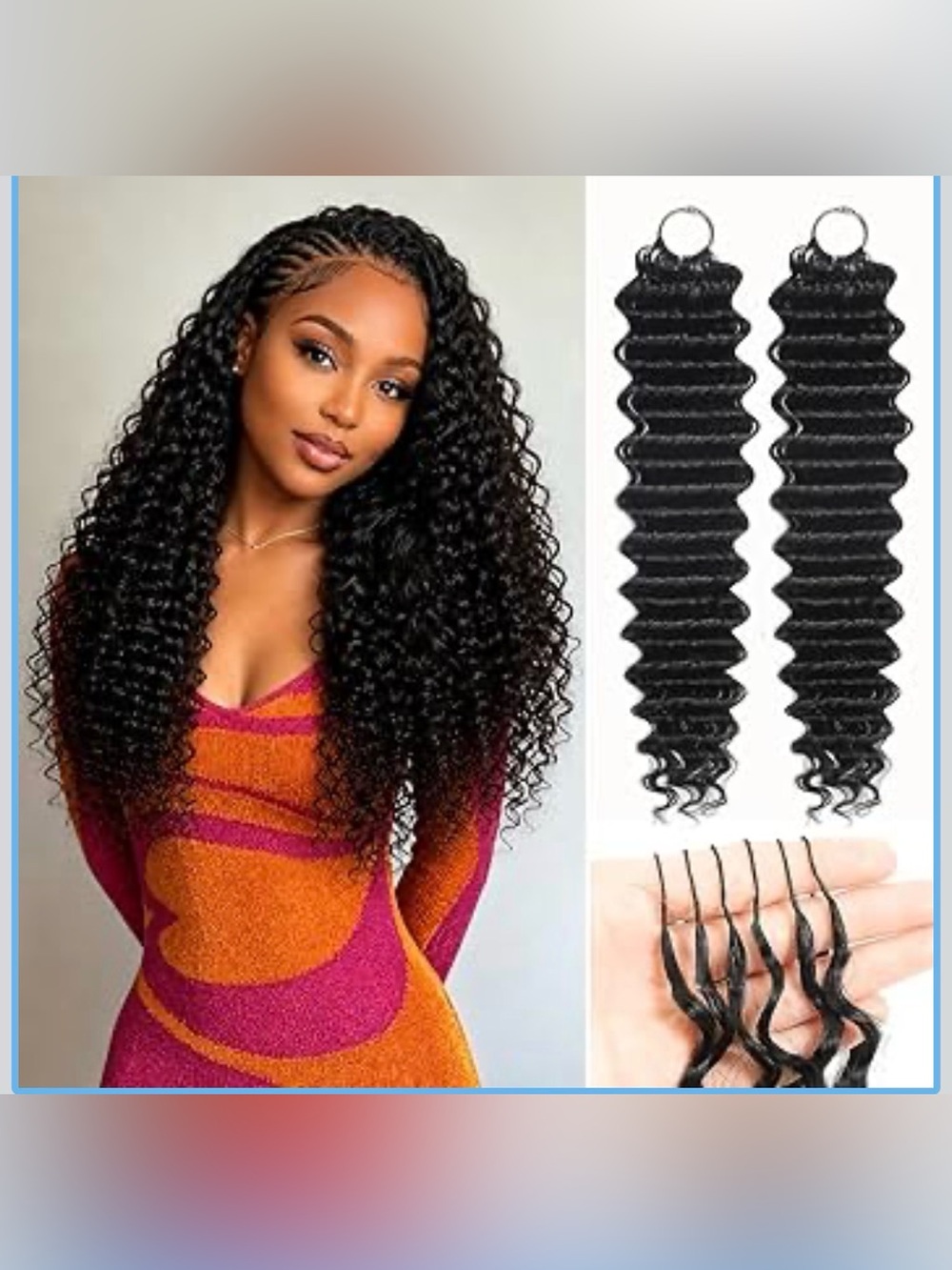 Deep wave 20 Inch 100g Feather Crochet Human Hair 80 Strands